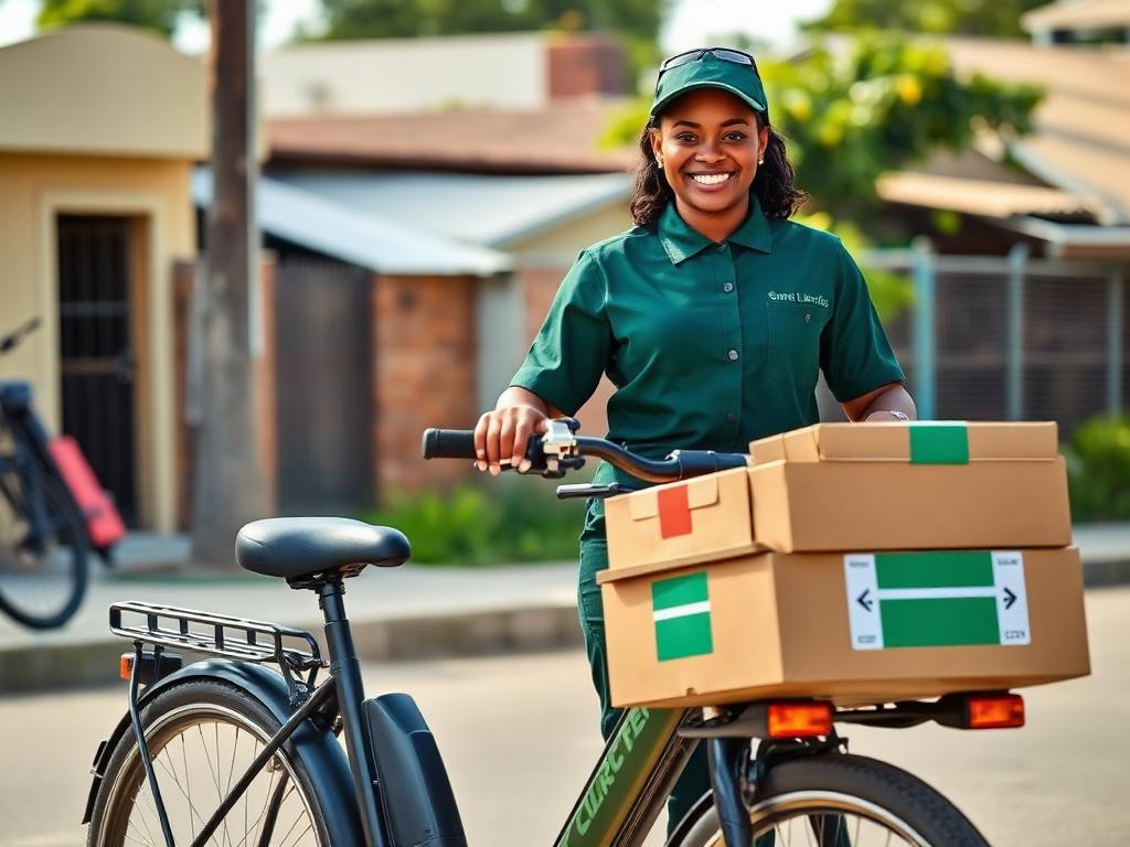 Young South Africans delivering and receiving groceries — slide 3